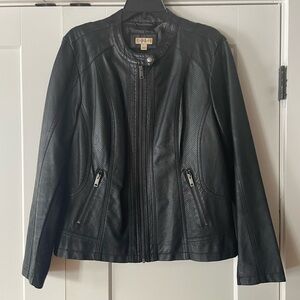 🖤Black Faux Leather Moto Jacket - Size XL